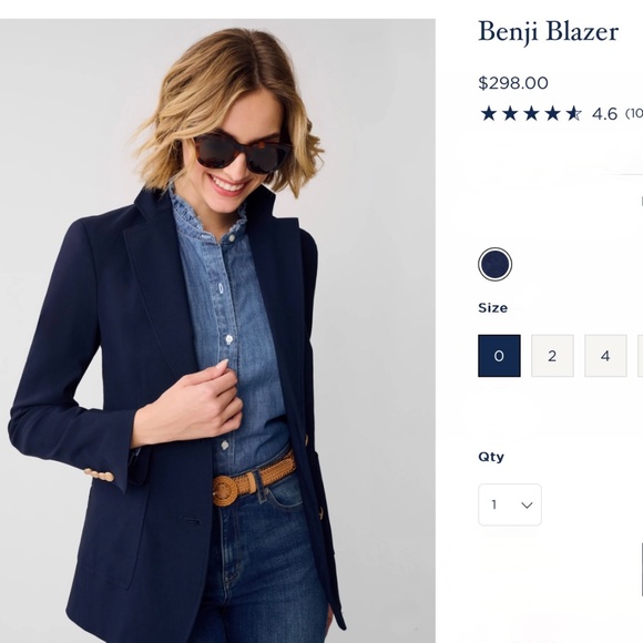 J. CREW Women's SchoolBoy Blazer Navy Blue Size 8 ~ Excellent Condition! - Picture 6 of 8